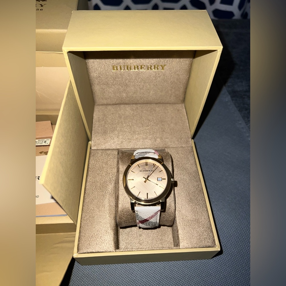 Authentic Burberry Gold and Cream Watch